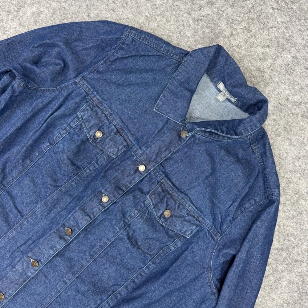 Jessica London Women Blue Denim Jean Button Up Jacket Plus‎ Size 24W